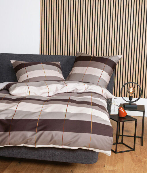 Janine Janine Mako-Satin Bettwäsche J. D. 87100 siena naturell Größe:  200x200 cm + 2x80x80 cm