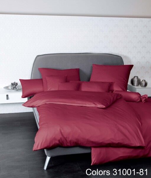 Janine Janine Mako-Satin Bettwäsche Colors 31001 bordeaux Größe:  200x200 cm + 2x80x80 cm