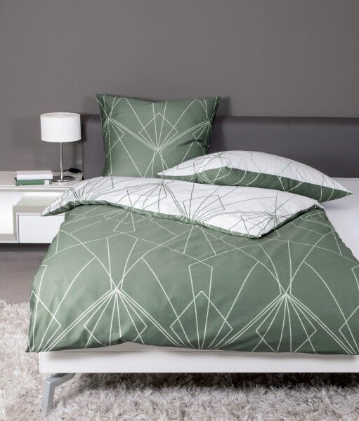Janine Janine Mako-Satin Bettwäsche J.D. 87054 salbeigrün jade Größe: 155x220 cm + 80x80 cm Janine Janine Mako-Satin Bettwäsche J.D. 87054 salbeigrün jade Größe: 155x220 cm + 80x80 cm