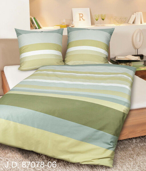 Janine Janine Mako-Satin Bettwäsche J.D. 87078 rauchgrün lind Größe: 200x220 cm + 2x80x80 cm Janine Janine Mako-Satin Bettwäsche J.D. 87078 rauchgrün lind Größe: 200x220 cm + 2x80x80 cm