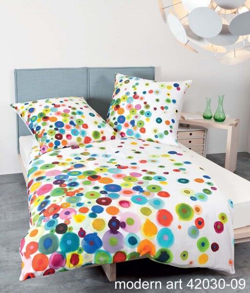 Janine Janine Mako-Satin Bettwäsche modern art 42030 multicolor Größe:  135x200 cm + 80x80 cm