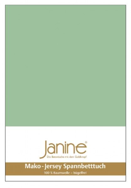 Janine Janine Spannbetttuch Mako-Feinjersey 5007 lind (26) Größe:  150x200 cm