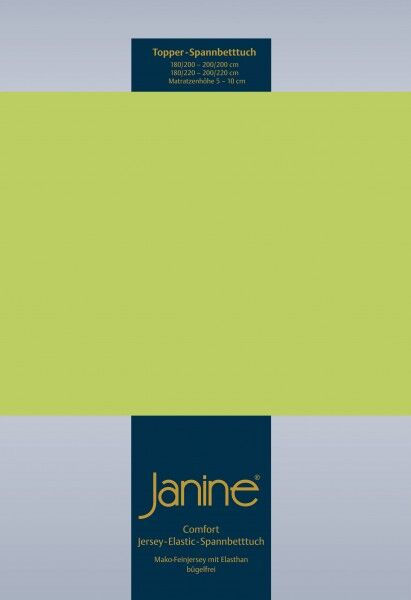 Janine Janine Topper-Spannbetttuch 5001 (für Box-Spring Betten) apfelgrün Größe:  200x200 cm