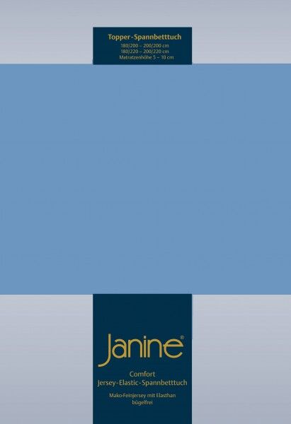 Janine Janine Topper-Spannbetttuch 5001 (für Box-Spring Betten) blau (42) Größe:  200x200 cm