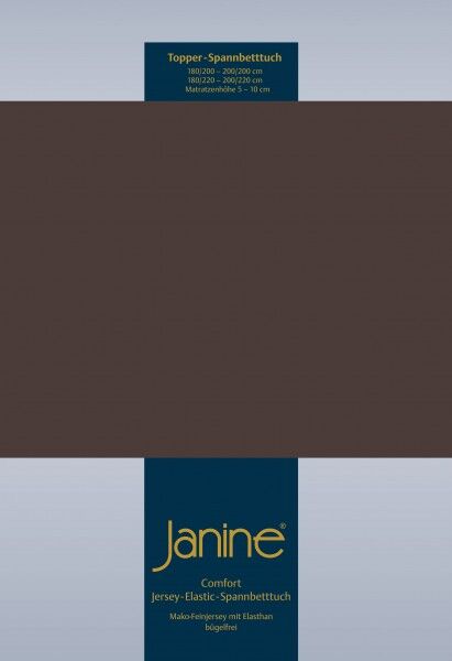 Janine Janine Topper-Spannbetttuch 5001 (für Box-Spring Betten) dunkel braun (87) Größe:  100x200 cm