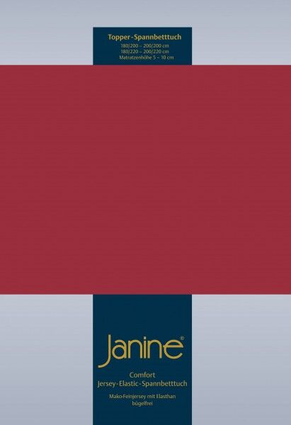 Janine Janine Topper-Spannbetttuch 5001 (für Box-Spring Betten) granat (71) Größe:  150x200 cm