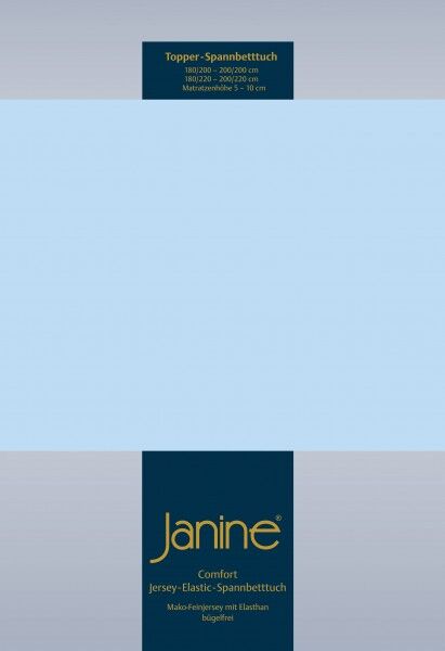 Janine Janine Topper-Spannbetttuch 5001 (für Box-Spring Betten) hellblau (12) Größe:  200x200 cm
