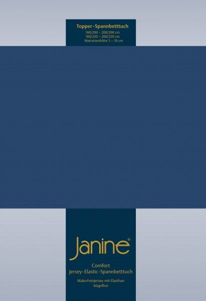 Janine Janine Topper-Spannbetttuch 5001 (für Box-Spring Betten) marine (82) Größe:  100x200 cm