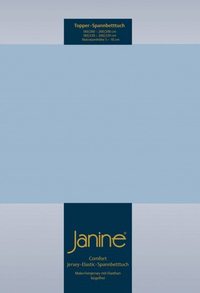 Janine Janine Topper-Spannbetttuch 5001 (für Box-Spring Betten) perlblau (32) Größe:  200x200 cm