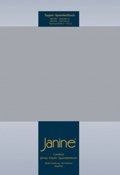 Janine Janine Topper-Spannbetttuch 5001 (für Box-Spring Betten) platin (28) Größe:  150x200 cm
