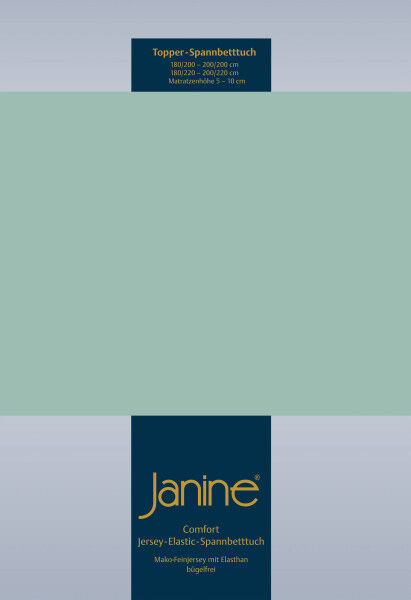Janine Janine Topper-Spannbetttuch 5001 (für Box-Spring Betten) rauchgrün (36) Größe:  100x200 cm