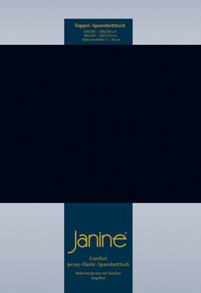 Janine Janine Topper-Spannbetttuch 5001 (für Box-Spring Betten) schwarz (98) Größe:  200x200 cm