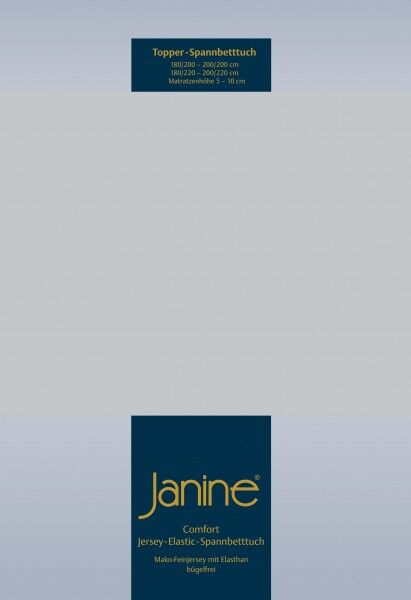 Janine Janine Topper-Spannbetttuch 5001 (für Box-Spring Betten) silber (18) Größe:  150x200 cm