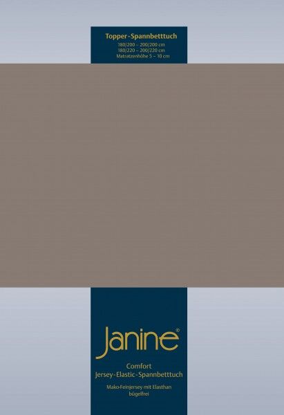 Janine Janine Topper-Spannbetttuch 5001 (für Box-Spring Betten) taupe (57) Größe:  100x200 cm