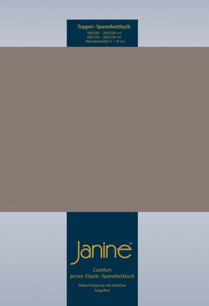 Janine Topper-Spannbetttuch 5001 (für Box-Spring Betten) taupe Größe:  200x200 cm