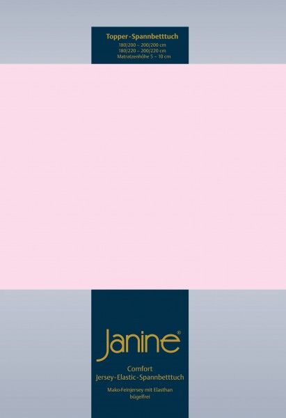 Janine Janine Topper-Spannbetttuch 5001 (für Box-Spring Betten) zartrosa (11) Größe:  200x200 cm