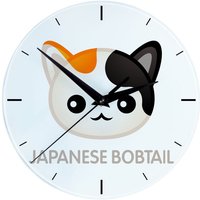 Japanese Bobtail - MDF-Uhr mit Grafik und Aufschrift von Art-Dog