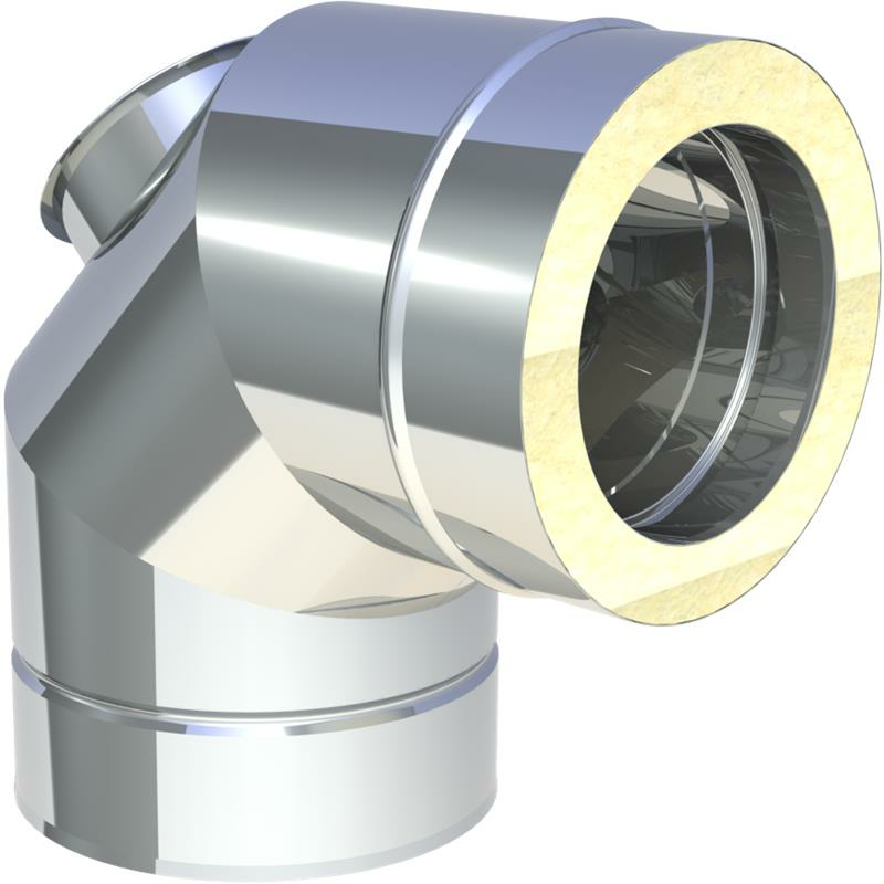 Jeremias DW-FU Winkel 90° mit Revisionsöffnung für Festbrennstoffe(bis 600 °C / N1) von KaminStore24