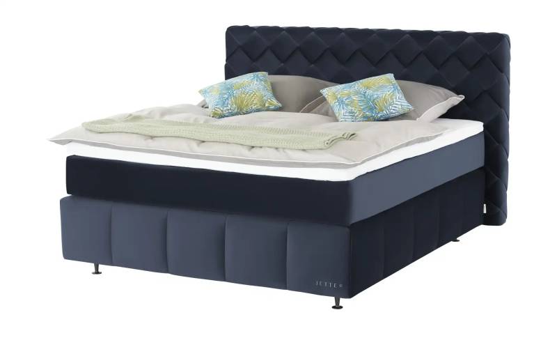 Jette Home Boxspringbett  Braid  ¦ blau ¦ Maße (cm): B: 202 H: 123 Betten > Boxspringbetten > Boxspringbetten 180x200 - Höffner