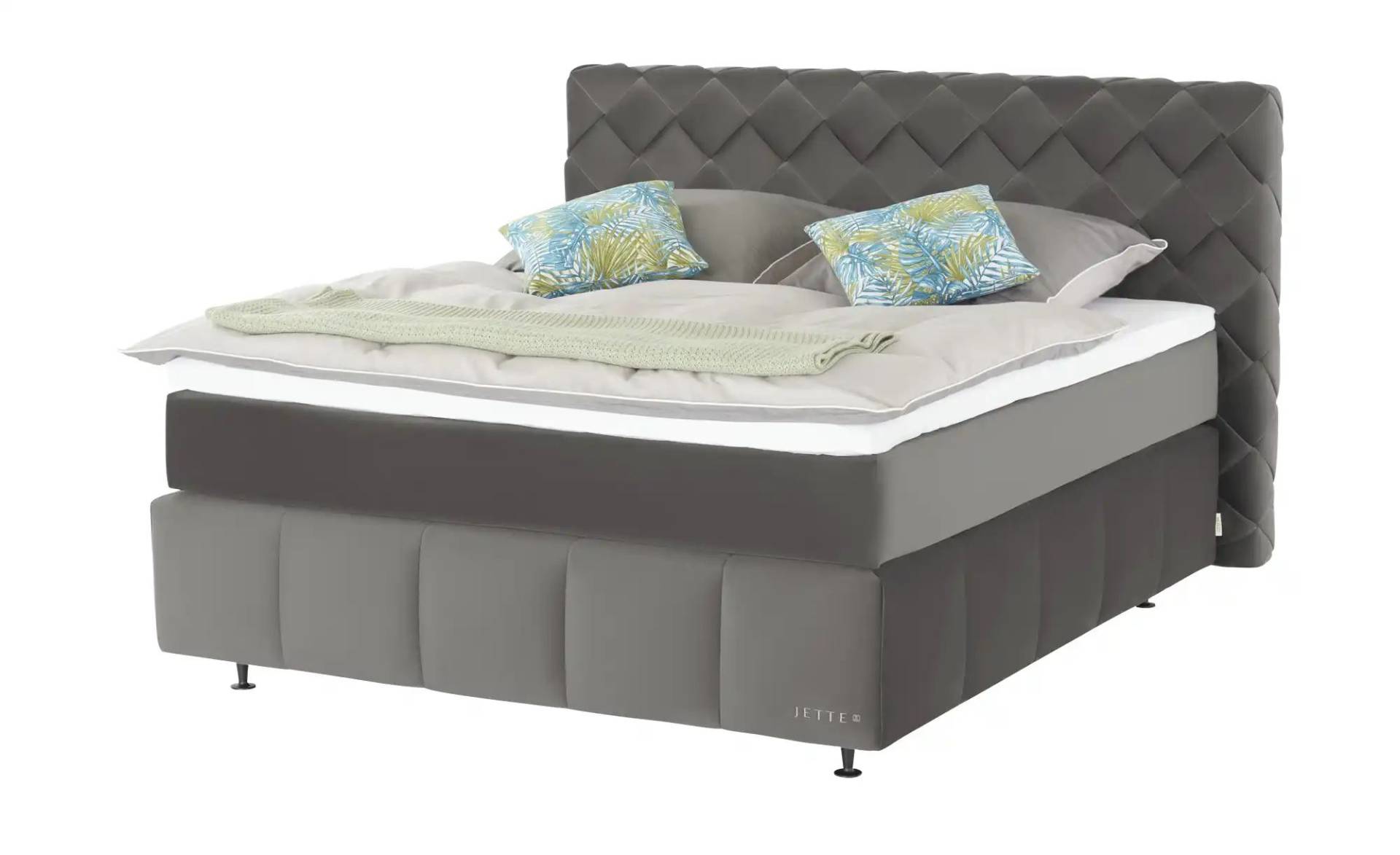 Jette Home Boxspringbett  Braid  ¦ grau ¦ Maße (cm): B: 182 H: 123 Betten > Boxspringbetten - Möbel Kraft