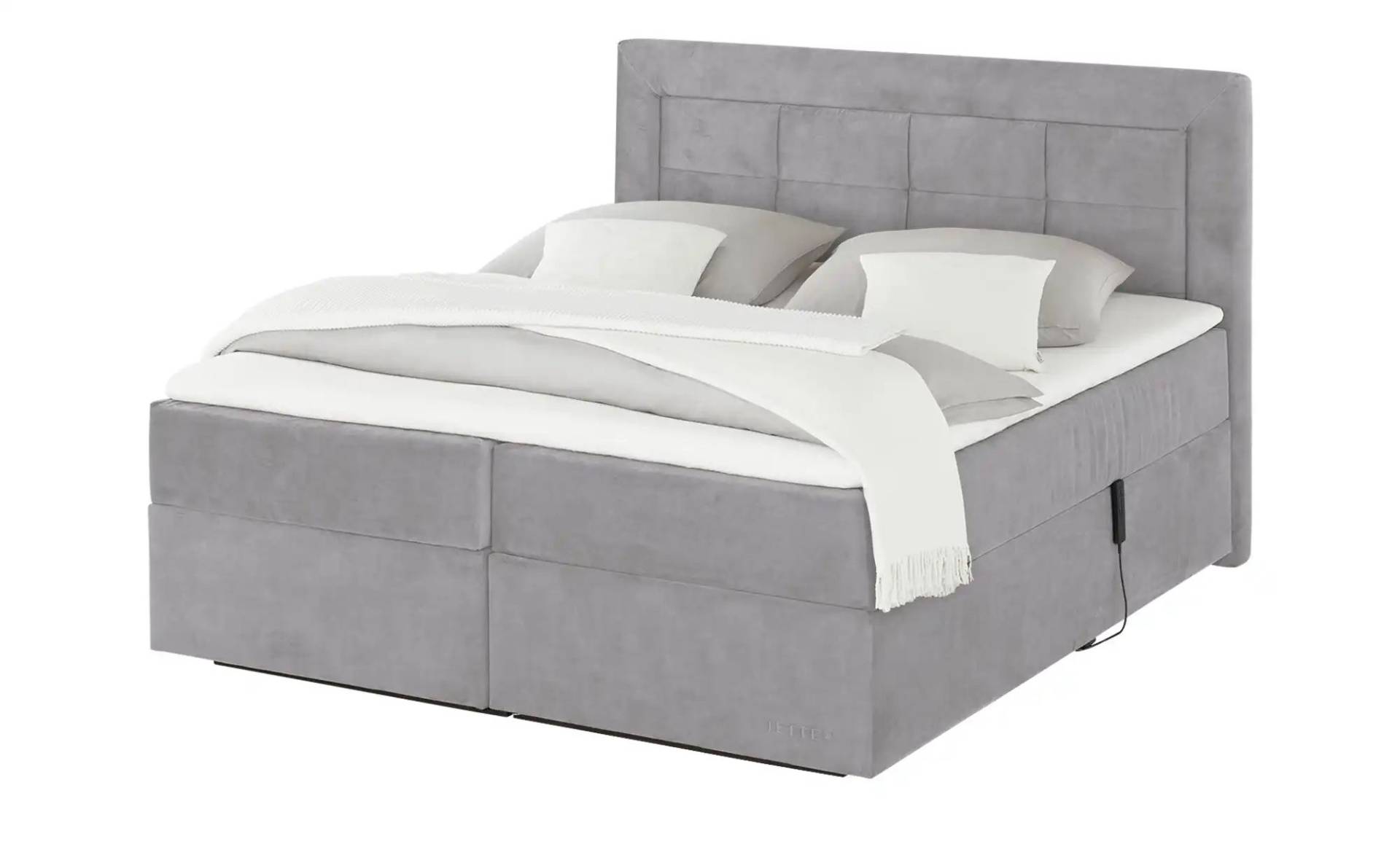 Jette Home Motor-Boxspringbett  Jette Patch ¦ grau ¦ Maße (cm): B: 162 H: 127 Betten > Komfortbetten - Höffner