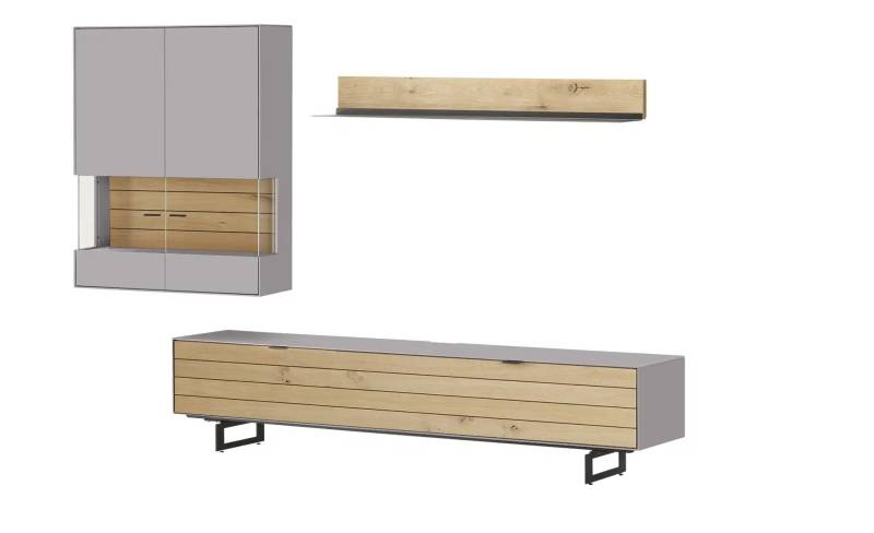 Jette Home Wohnkombination  Como ¦ grau ¦ Maße (cm): B: 287 H: 200 T: 46.0 Kommoden & Sideboards > Wohnwände - Möbel Kraft