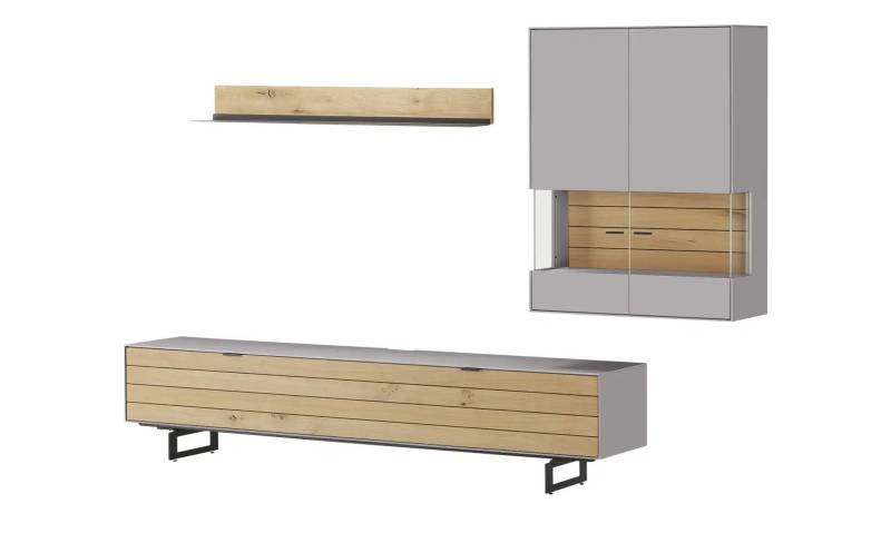 Jette Home Wohnkombination  Como ¦ grau ¦ Maße (cm): B: 287 H: 200 T: 46.0 Kommoden & Sideboards > Wohnwände - Möbel Kraft