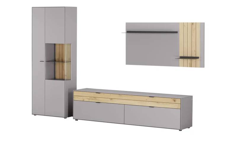 Jette Home Wohnkombination  Como ¦ grau ¦ Maße (cm): B: 333 H: 206 T: 46.0 Kommoden & Sideboards > Wohnwände - Möbel Kraft