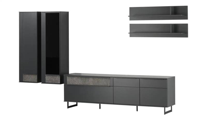 Jette Home Wohnkombination  Stone ¦ grau ¦ Maße (cm): B: 364 H: 198 T: 46.0 Kommoden & Sideboards > Wohnwände - Höffner