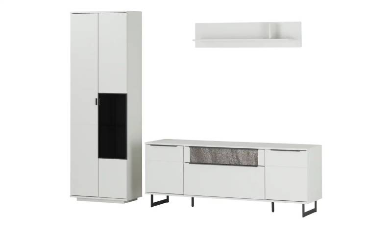 Jette Home Wohnkombination  Stone ¦ weiß ¦ Maße (cm): B: 252 H: 208 T: 46.0 Kommoden & Sideboards > Wohnwände - Höffner