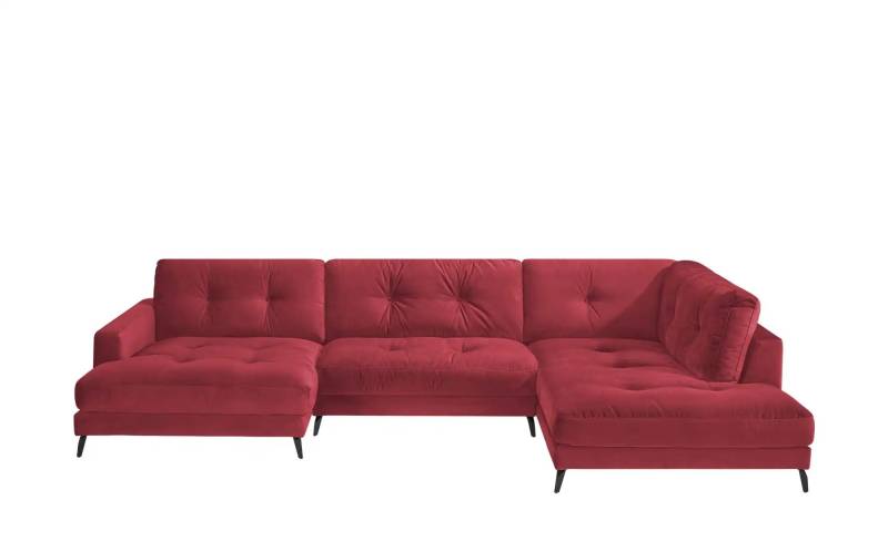 Jette Home Wohnlandschaft aus Samt Jette Return  ¦ rot ¦ Maße (cm): B: 359 H: 84 T: 105.0 Polstermöbel > Sofas > Wohnlandschaften - Höffner