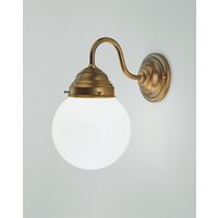 Jugendstil Wandlampe Glaskugel Messing E27 T:22 cm von Berliner Messingleuchten GmbH