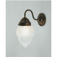 Jugendstil Wandlampe Messing Glas E27 T:20 cm blendarm von Berliner Messingleuchten GmbH