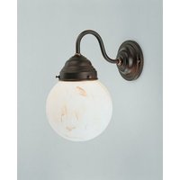 Jugendstil Wandlampe Messing Glas Marmor E27 blendarm von Berliner Messingleuchten GmbH