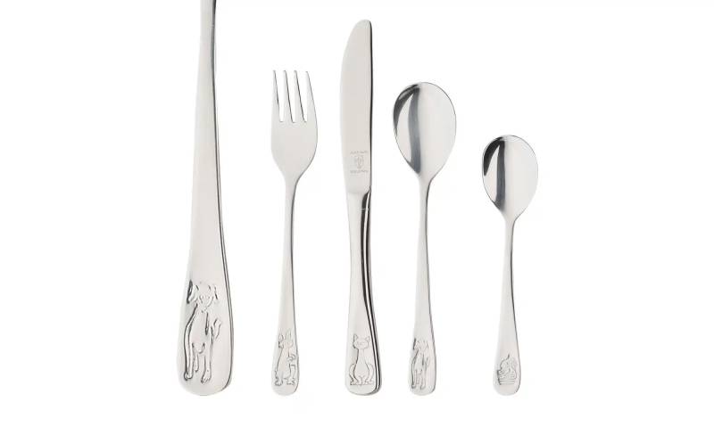 Justinus Kinderbesteck 4-teilig  Meine Tiere ¦ silber ¦ Edelstahl Besteck > Besteck-Sets - Höffner