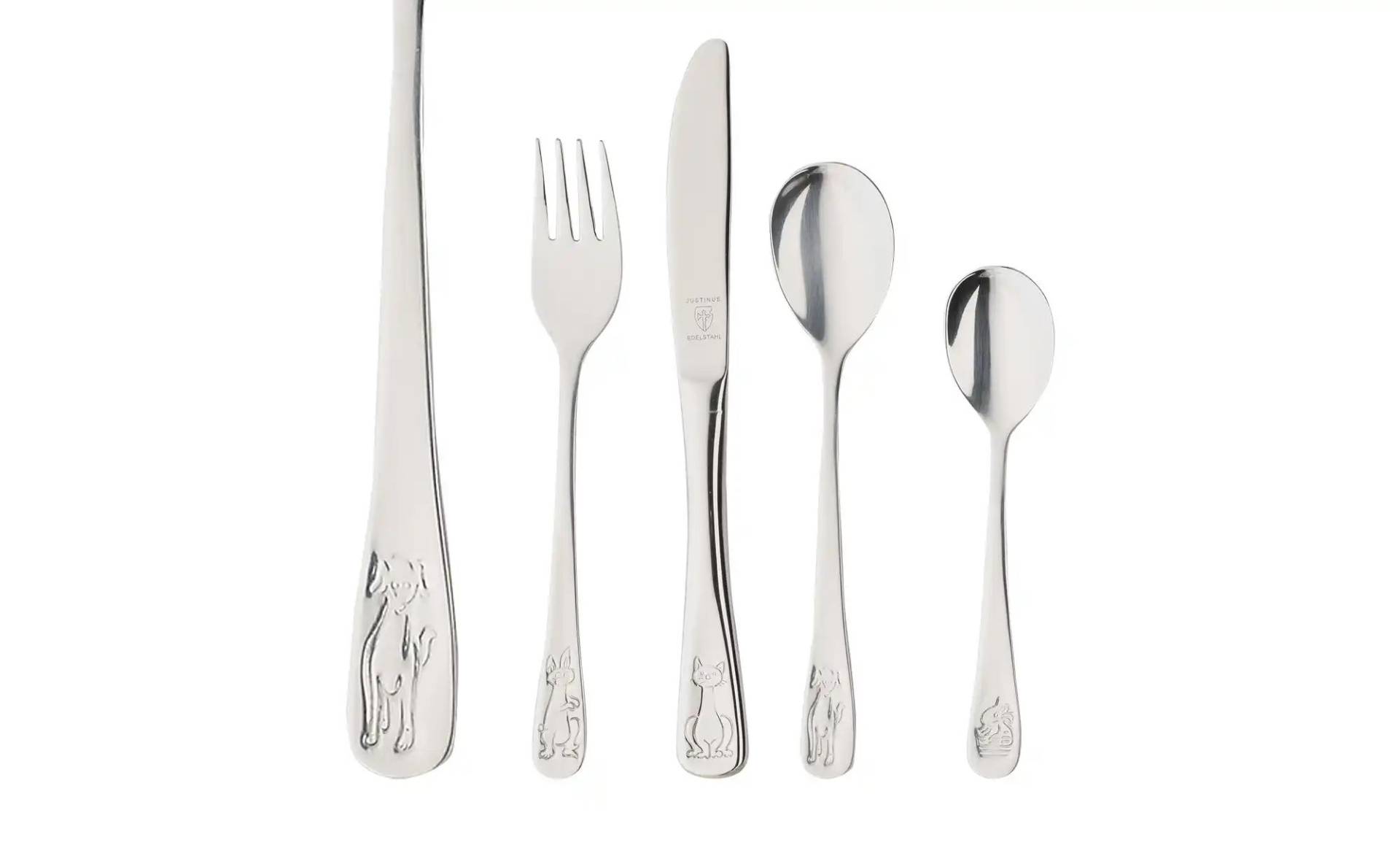 Justinus Kinderbesteck 4-teilig  Meine Tiere ¦ silber ¦ Edelstahl Messer & Besteck > Besteck-Sets - Möbel Kraft