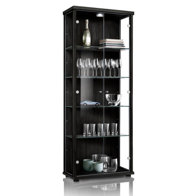 K-Möbel GLASVITRINE Schwarz