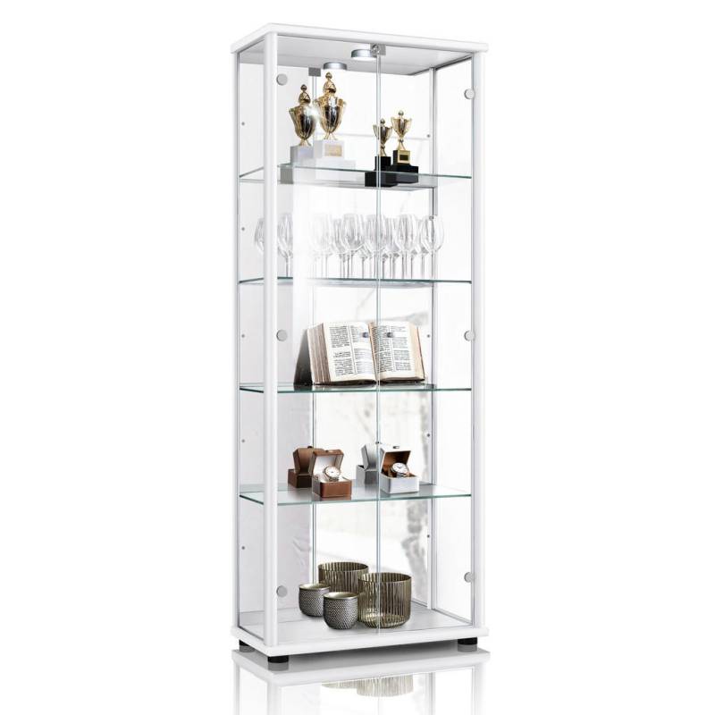 K-Möbel GLASVITRINE Weiß
