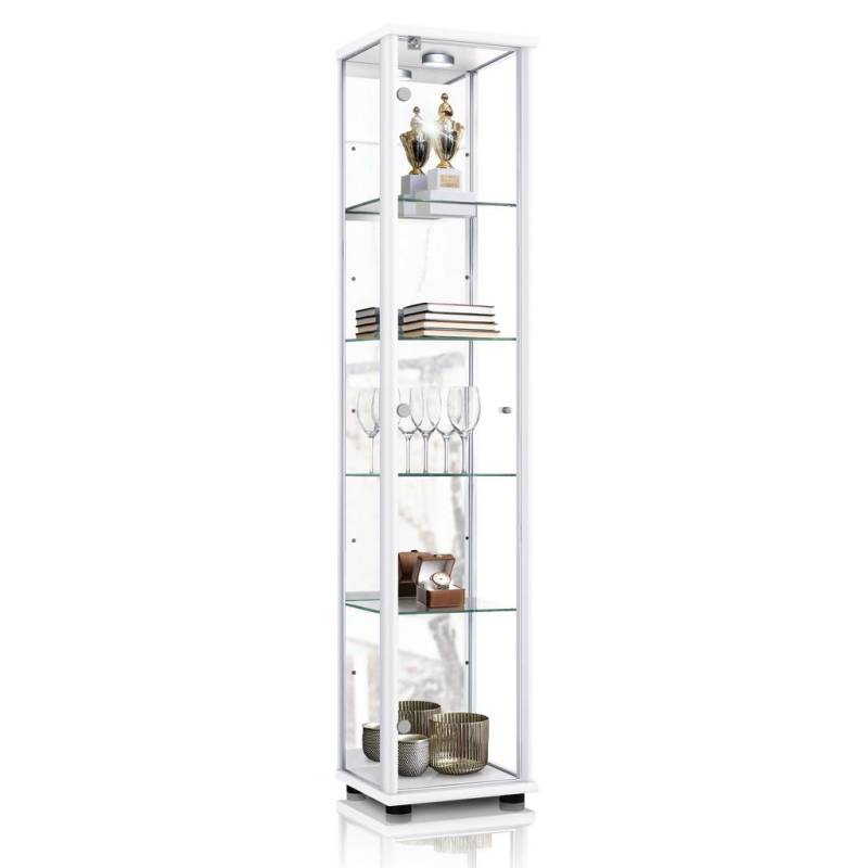 K-Möbel GLASVITRINE Weiß