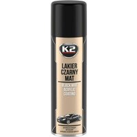 K2 - Acryllack Schnell trocknend Mattschwarz 500ml, Fahrzeug- und Oberflächenlack, mattes Finish ofhigh durability, schnell trocknend, Schutz gegen von K2