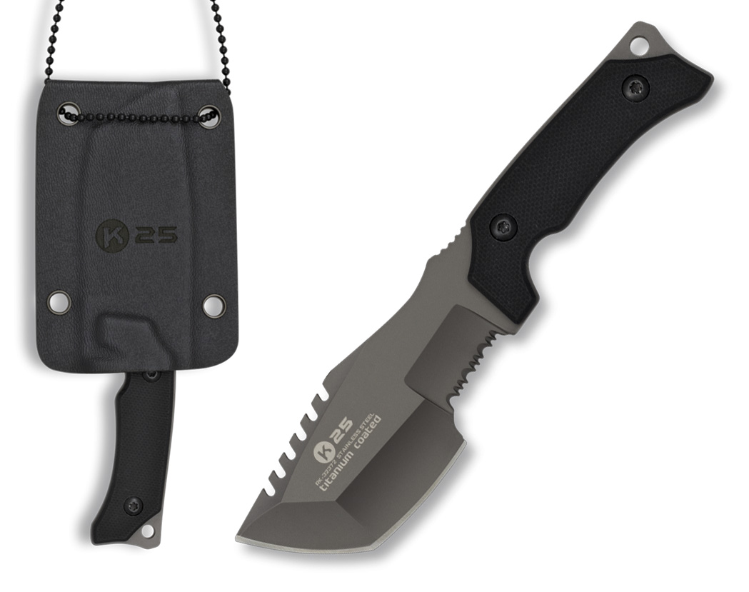 K25 Neckknife Titan beschichtet mit Kydex-Scheide Mini Tracker von Martinez Albainox