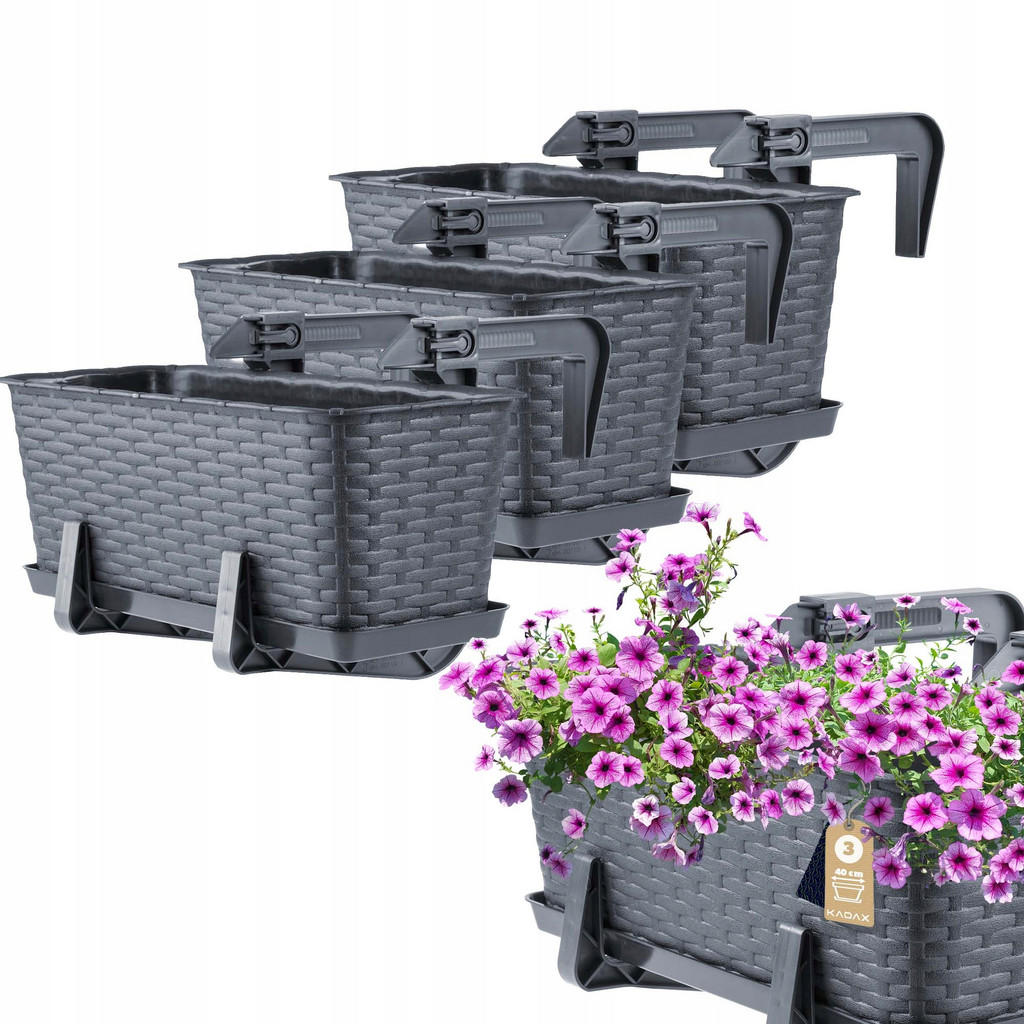 Kadax Balkonkasten, Graphit, Kunststoff, 17x40 cm, Dekoration, Blumen & Zubehör, Übertöpfe Kadax Balkonkasten, Graphit, Kunststoff, 17x40 cm, Dekoration, Blumen & Zubehör, Übertöpfe von KADAX