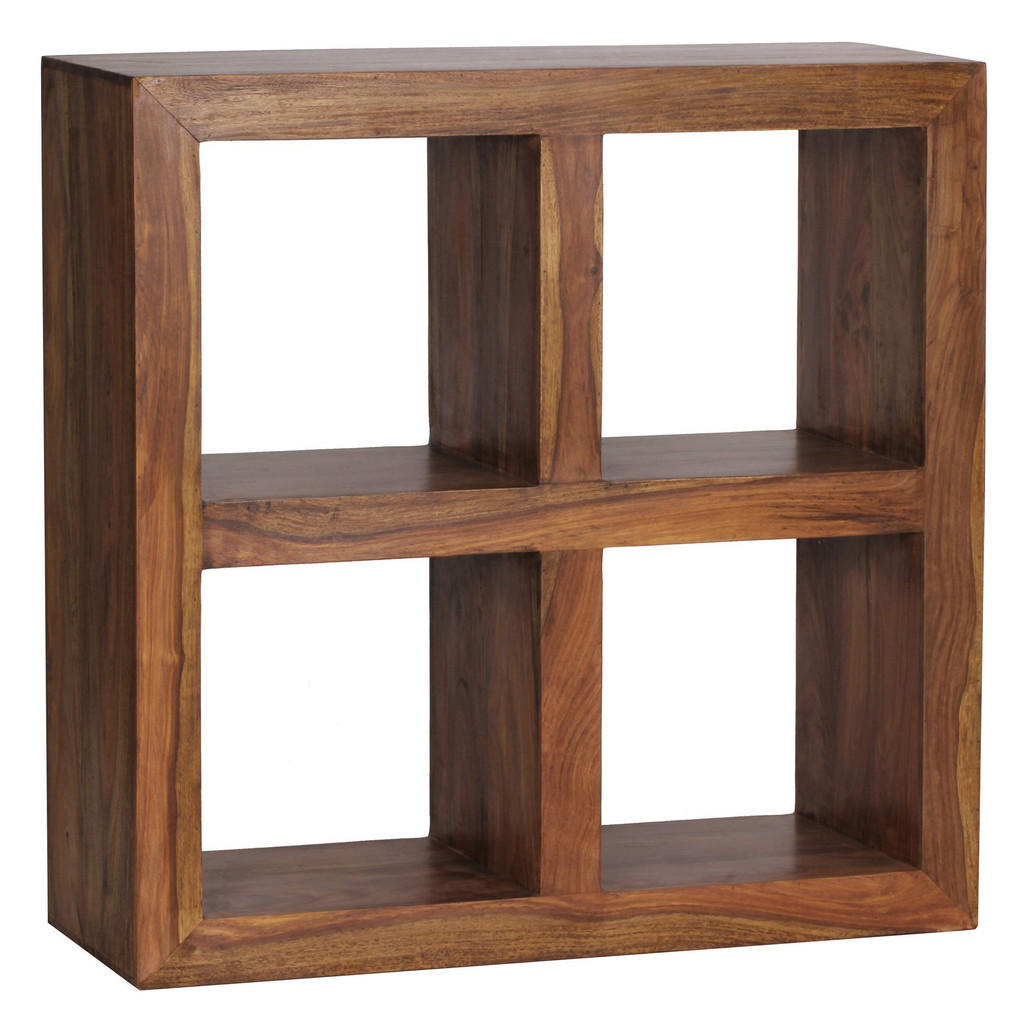 Kadima Design Standregal, Braun, Holz, Echtholz, Quadratisch, 82x82x34 cm, Wohnzimmer, Regale, Bücherregale von KADIMA DESIGN