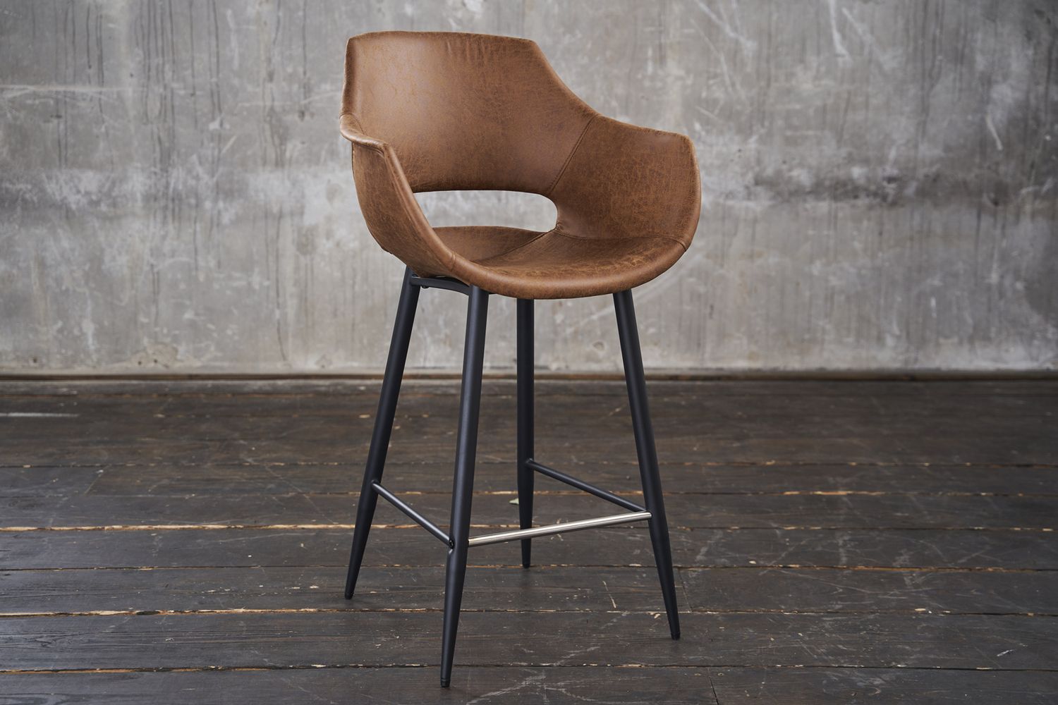 KAWOLA Barhocker ZAJA Barstuhl Sitzhöhe 76 cm Microfaser cognac KAWOLA Barhocker ZAJA Barstuhl Sitzhöhe 76 cm Microfaser cognac