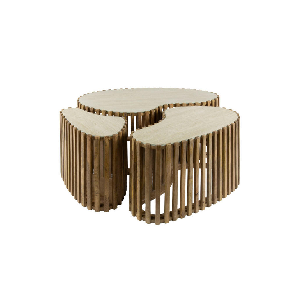 KAWOLA COUCHTISCH-SET Weiß