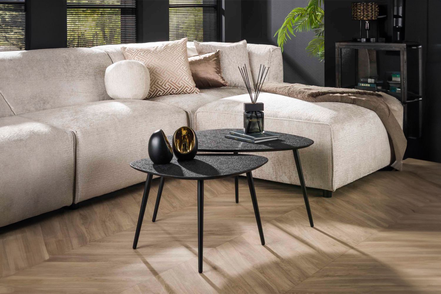 KAWOLA Couchtisch LAUCA Set 2-tlg. Metall schwarz dreieckig KAWOLA Couchtisch LAUCA Set 2-tlg. Metall schwarz dreieckig