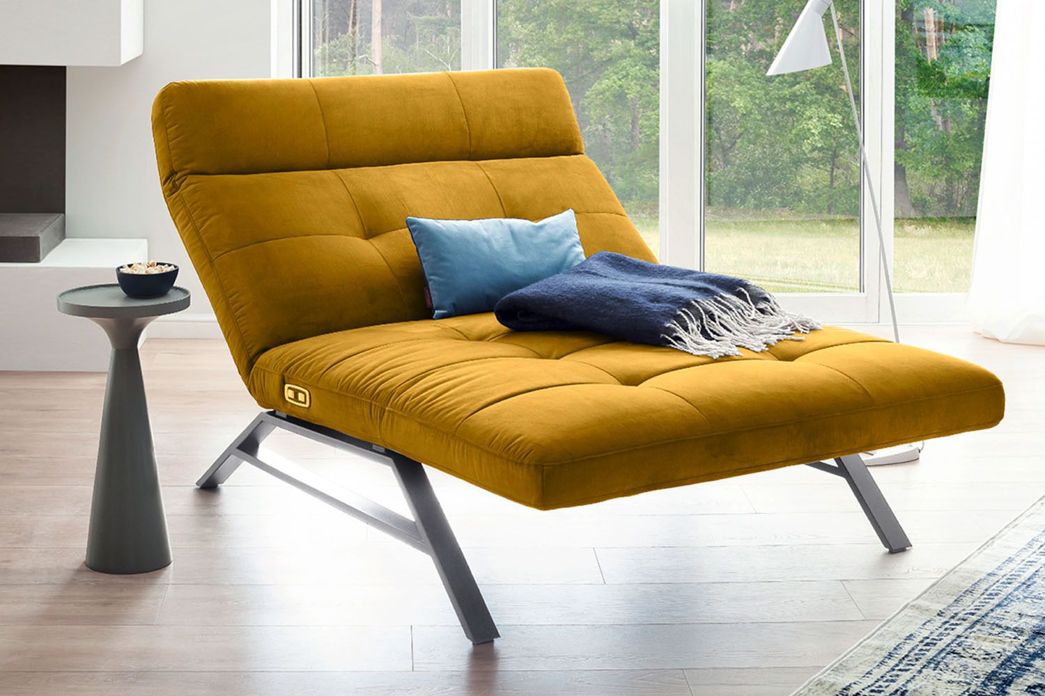 KAWOLA Doppelliege AMERIVA Relaxliege Maxi Velvet curry KAWOLA Doppelliege AMERIVA Relaxliege Maxi Velvet curry