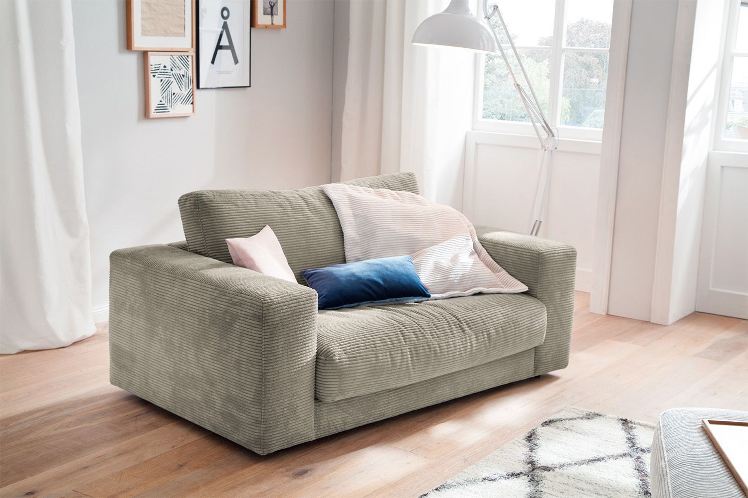 KAWOLA Doppelsessel MADELINE Loveseat Cord steingrau KAWOLA Doppelsessel MADELINE Loveseat Cord steingrau