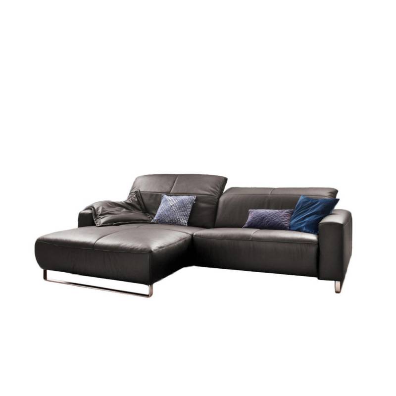 KAWOLA ECKSOFA Anthrazit, Silber