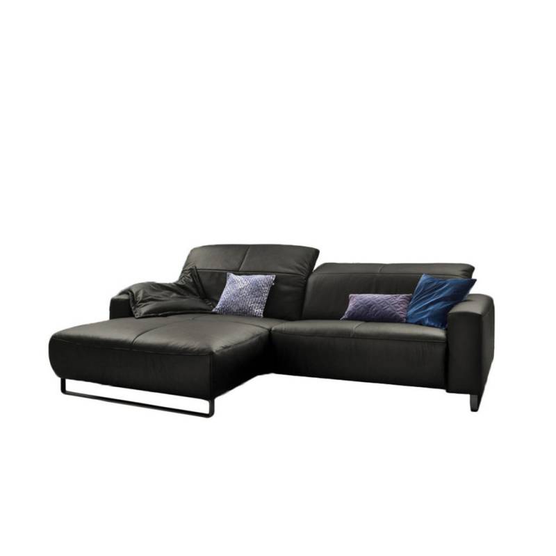 KAWOLA ECKSOFA Dunkelgrau, Schwarz